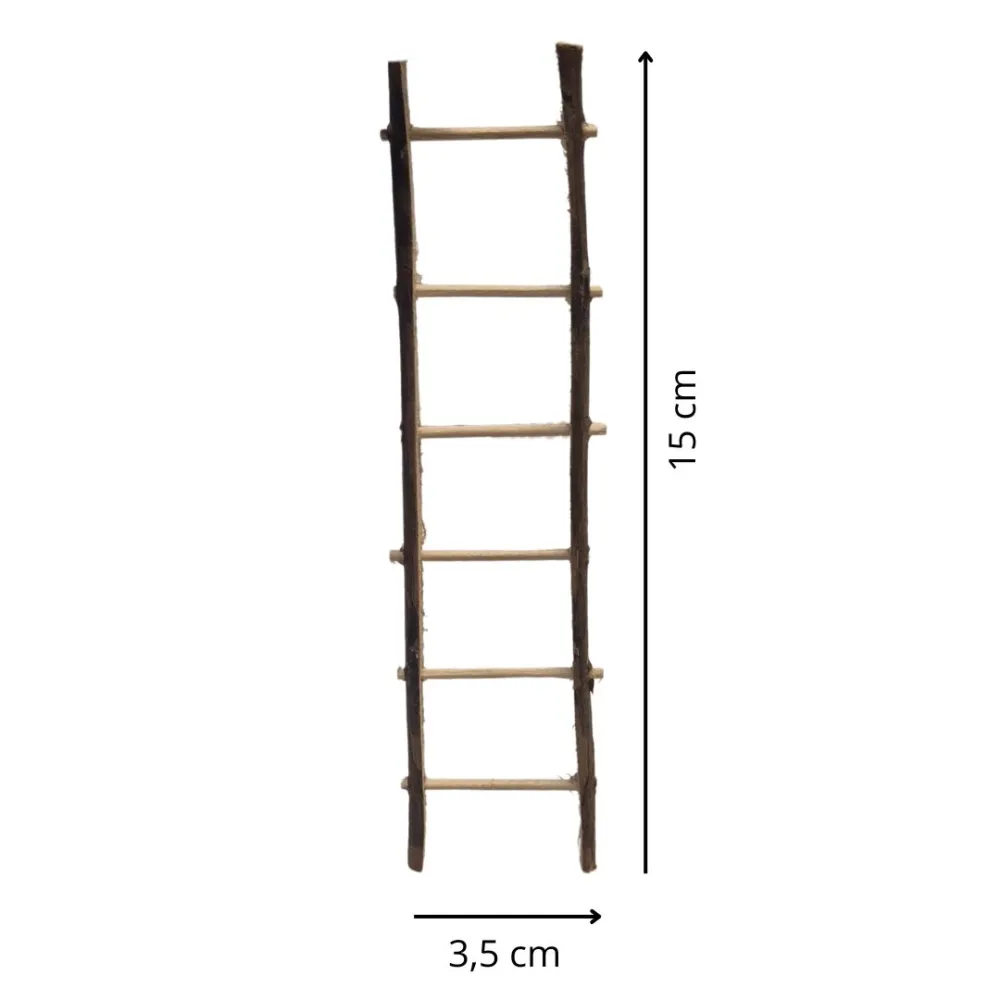 Scala contadina in legno per statue da 10 cm