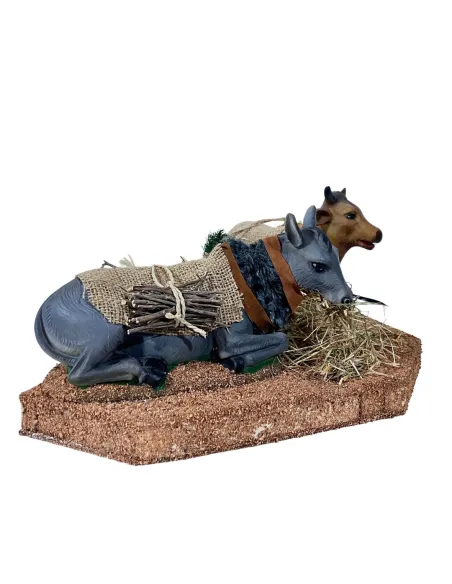 Set asino e bue "Quality" in movimento 30 cm