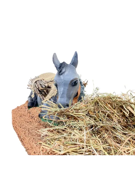 Set asino e bue "Quality" in movimento 30 cm