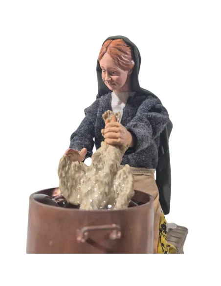 Animated Traditional Woman Plucking a Chicken - 30 cm