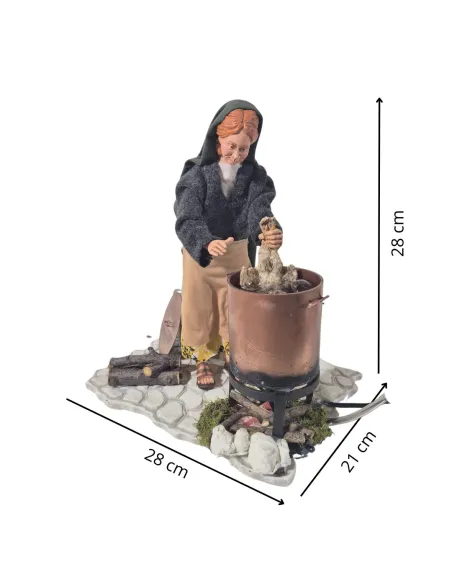 Animated Traditional Woman Plucking a Chicken - 30 cm