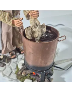 Donna che spenna il pollo palestinese in movimento 30 cm 2