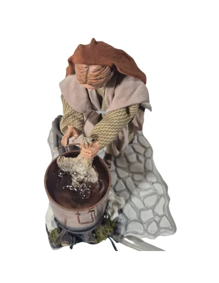 Donna che spenna il pollo palestinese in movimento 30 cm