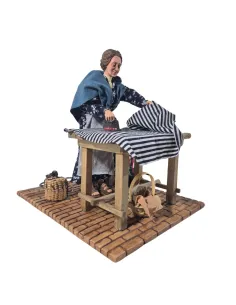 Animated "Lux" Woman Ironing with a Charcoal Iron - 30 cm