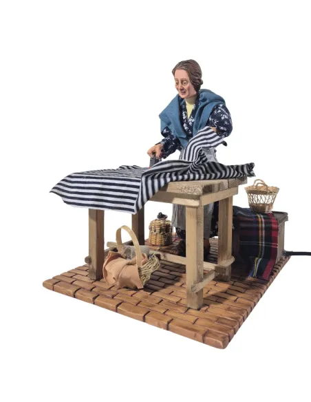 Animated "Lux" Woman Ironing with a Charcoal Iron - 30 cm