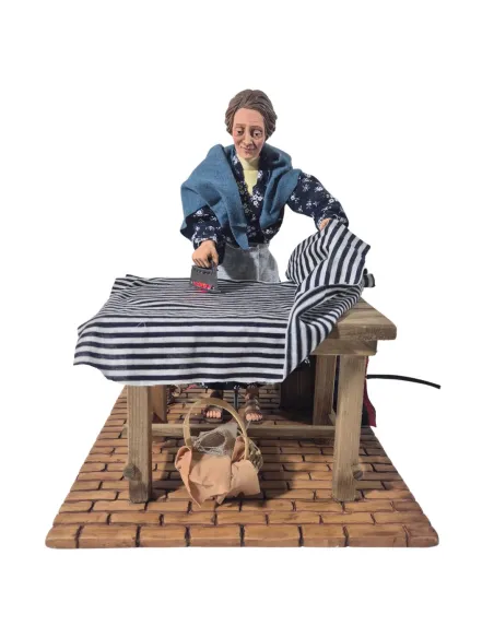 Animated "Lux" Woman Ironing with a Charcoal Iron - 30 cm