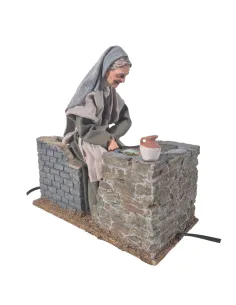 Animated Palestinian Elderly Woman Grilling Fish - 30 cm 2