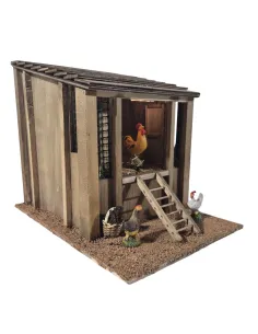 Animated Henhouse with Rooster and Sound for 30 cm Nativity Figures 2