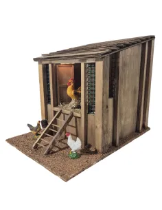 Pollaio con gallo completo di audio in movimento per statue da 30 cm