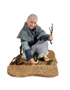 Animated Traditional Elderly Woman Planting Vegetables - 30 cm 2
