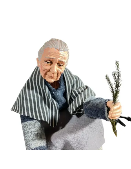 Animated Traditional Elderly Woman Planting Vegetables - 30 cm