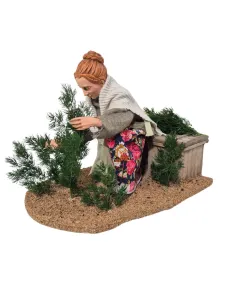 Animated Traditional Woman Pruning a Shrub - 30 cm 2
