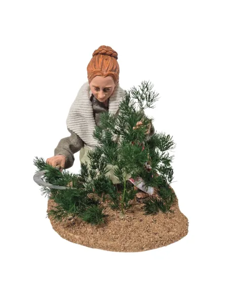 Animated Traditional Woman Pruning a Shrub - 30 cm