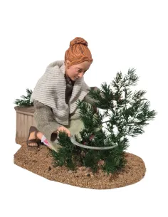 Animated Traditional Woman Pruning a Shrub - 30 cm
