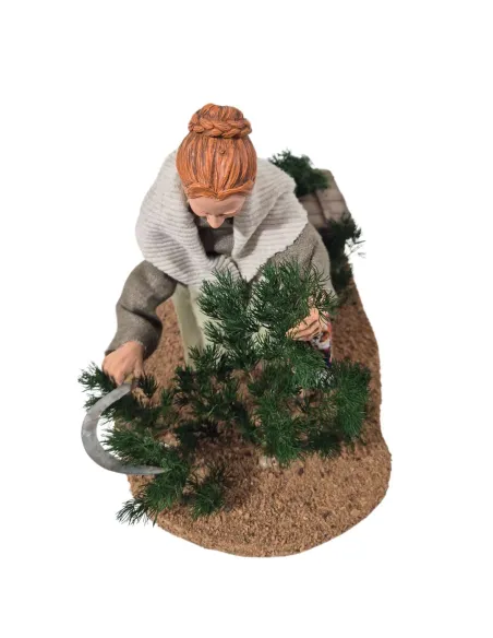 Animated Traditional Woman Pruning a Shrub - 30 cm