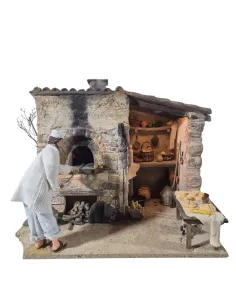 Animated "Lux" Traditional Baker with Real Smoke Effect - 30 cm 2