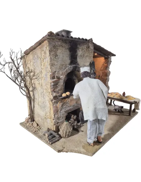 Animated "Lux" Traditional Baker with Real Smoke Effect - 30 cm