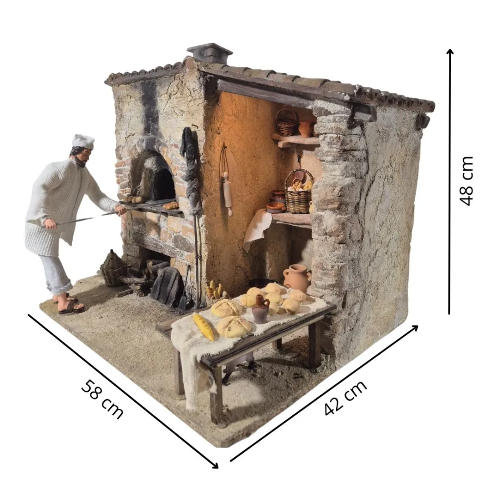 Animated "Lux" Traditional Baker with Real Smoke Effect - 30 cm
