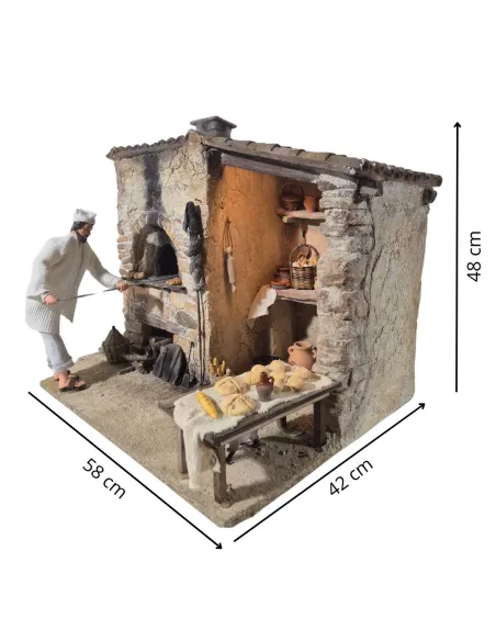 Animated "Lux" Traditional Baker with Real Smoke Effect - 30 cm