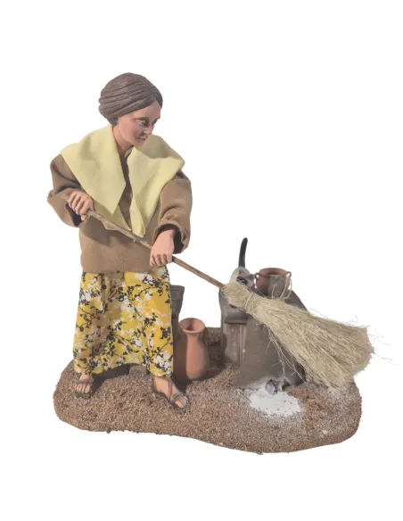 Animated Traditional Woman Chasing a Mouse - 30 cm