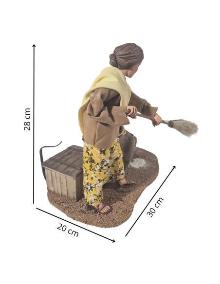 Animated Traditional Woman Chasing a Mouse - 30 cm