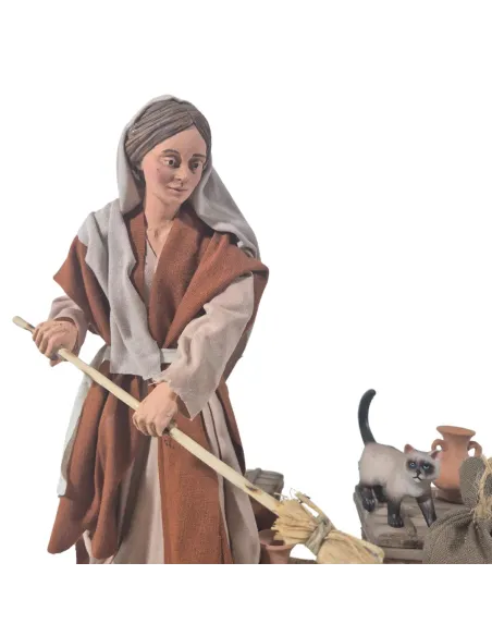 Donna con topo palestinese in movimento 30 cm