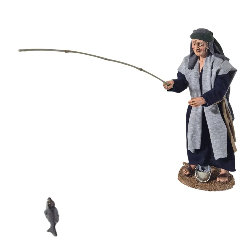 Animated Palestinian Standing Fisherman - 30 cm