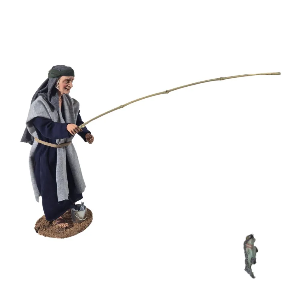 Animated Palestinian Standing Fisherman - 30 cm