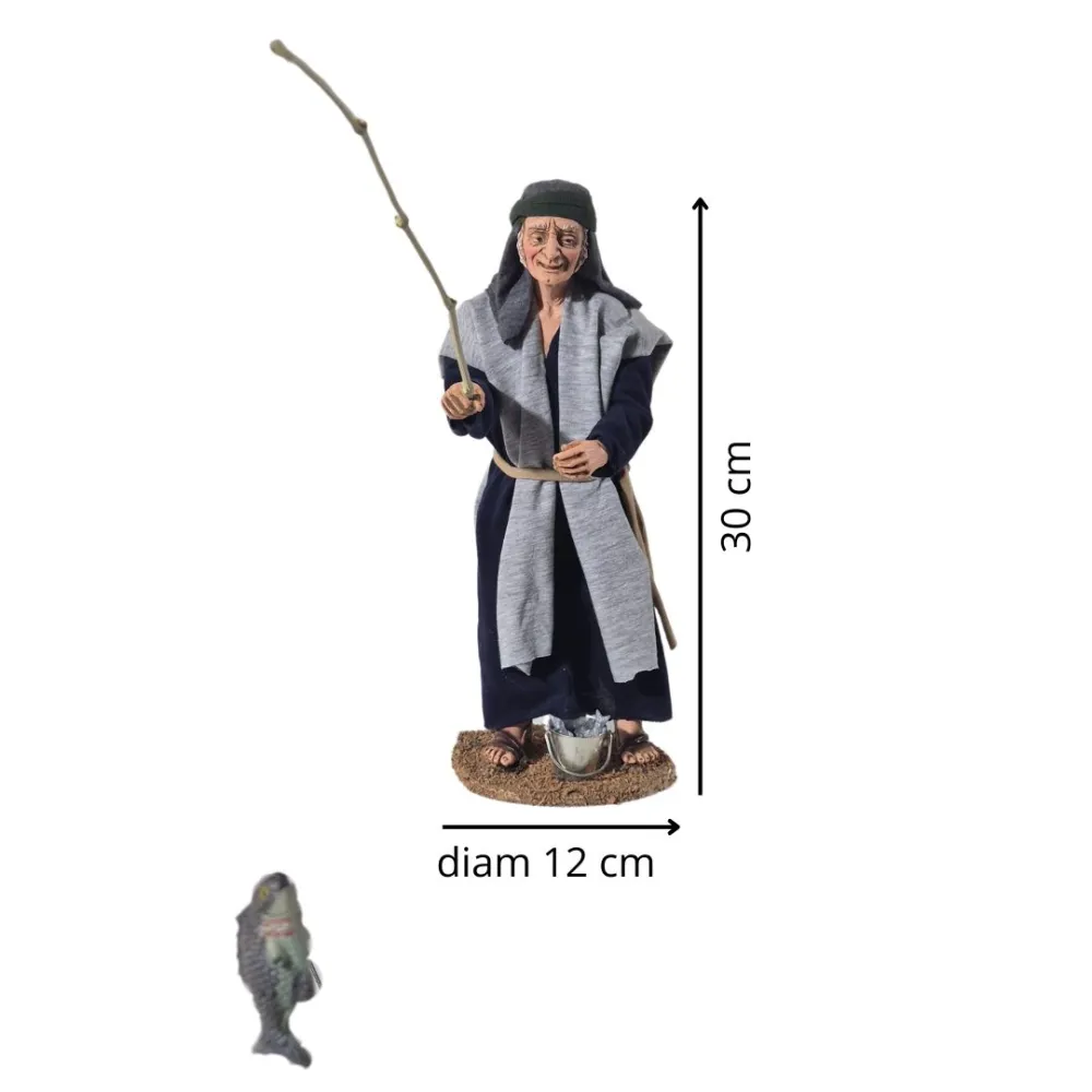 Animated Palestinian Standing Fisherman - 30 cm
