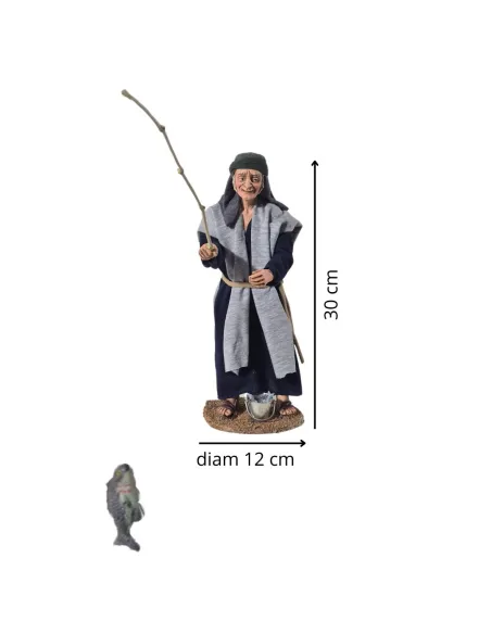 Animated Palestinian Standing Fisherman - 30 cm
