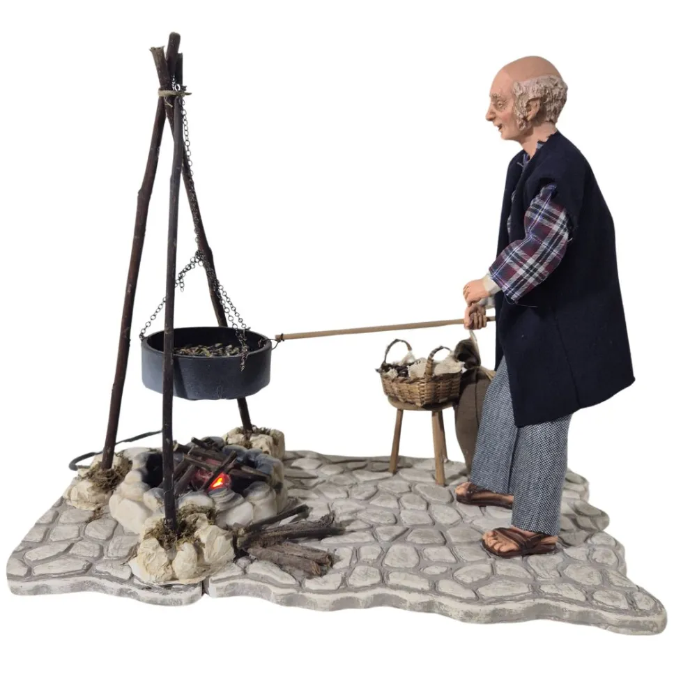 Animated Chestnut Roaster with Fire - 30 cm