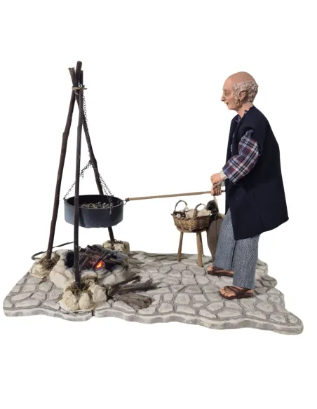 Animated Chestnut Roaster with Fire - 30 cm