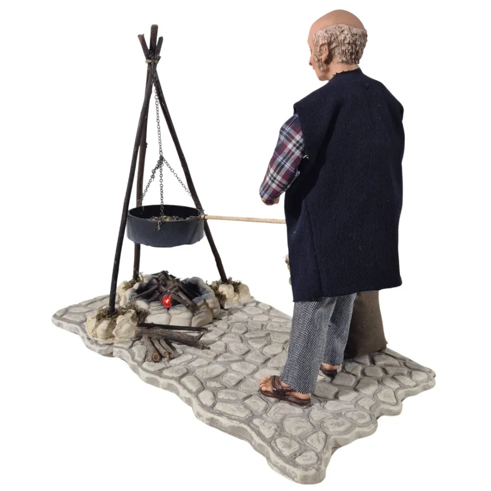 Animated Chestnut Roaster with Fire - 30 cm