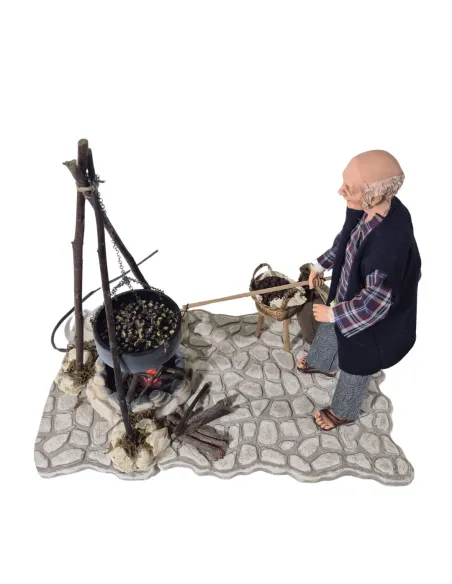 Animated Chestnut Roaster with Fire - 30 cm