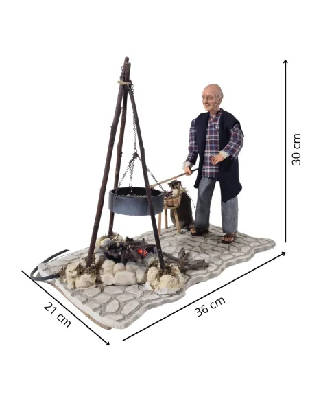 Animated Chestnut Roaster with Fire - 30 cm