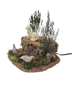 3 galline che beccano e pecora in movimento per statue da 25-30 cm 2