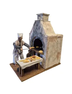 Animated Traditional Baker with Real Smoke Effect - 30 cm