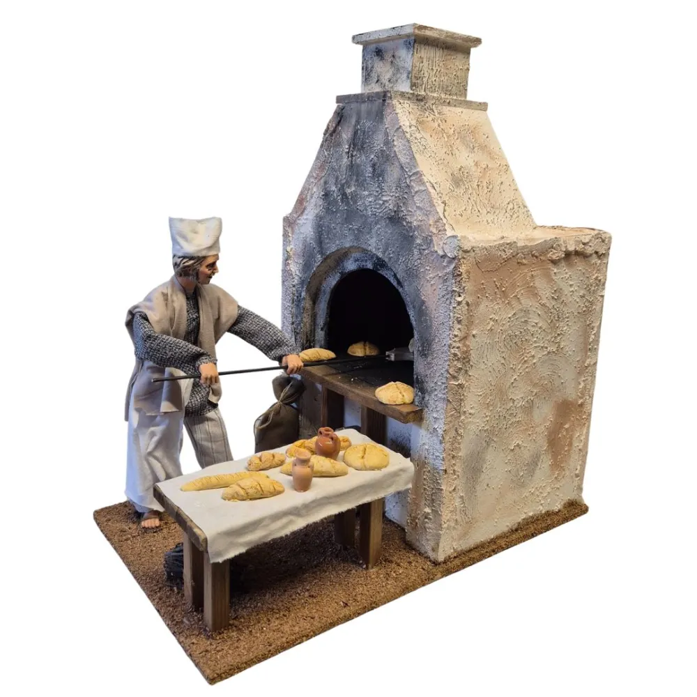 Animated Traditional Baker with Real Smoke Effect - 30 cm