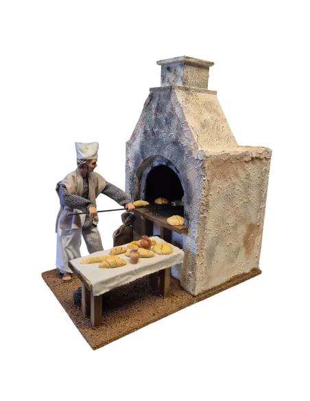 Animated Traditional Baker with Real Smoke Effect - 30 cm