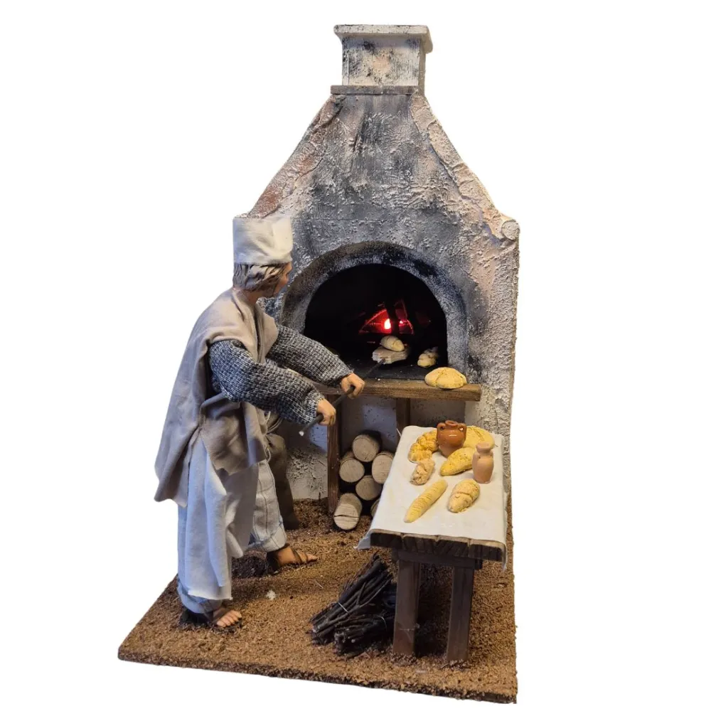 Animated Traditional Baker with Real Smoke Effect - 30 cm