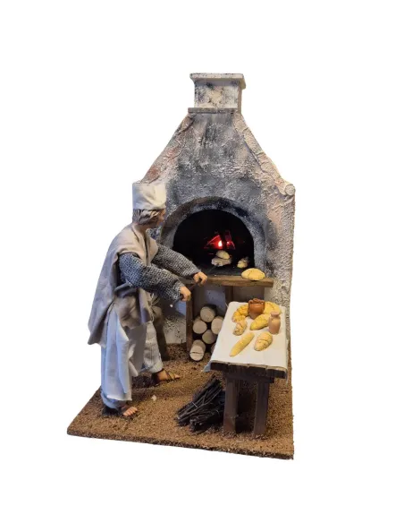 Animated Traditional Baker with Real Smoke Effect - 30 cm