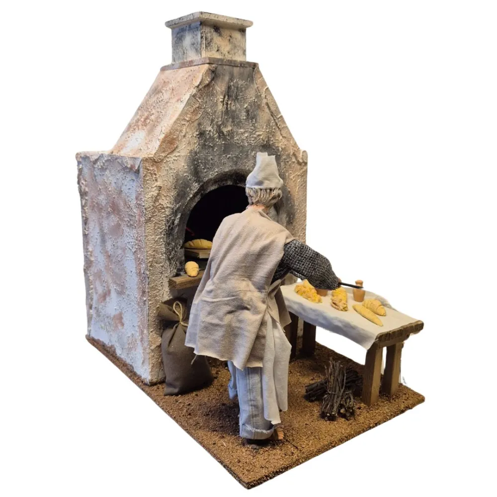 Animated Traditional Baker with Real Smoke Effect - 30 cm