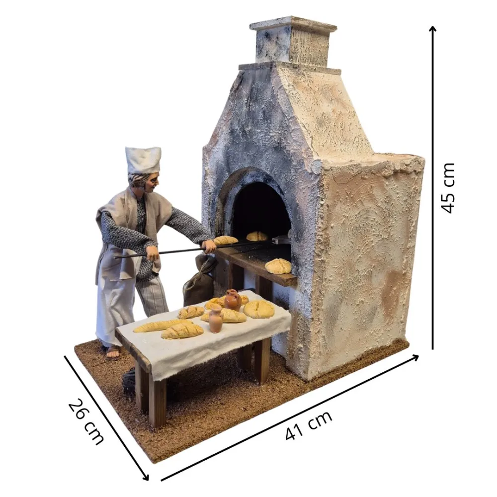 Animated Traditional Baker with Real Smoke Effect - 30 cm