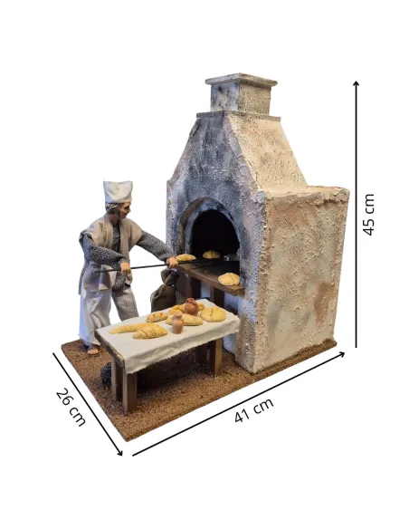 Animated Traditional Baker with Real Smoke Effect - 30 cm