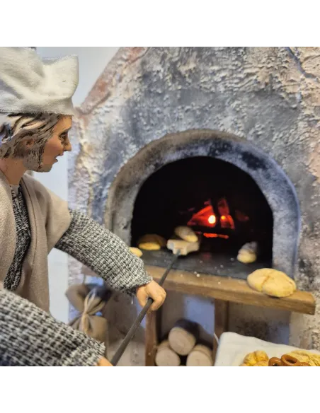 Animated Traditional Baker with Real Smoke Effect - 30 cm