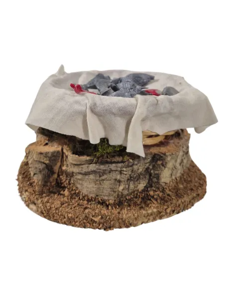 Cesto con pesci in movimento per statue da 30 cm