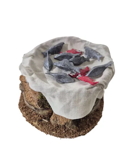 Cesto con pesci in movimento per statue da 30 cm