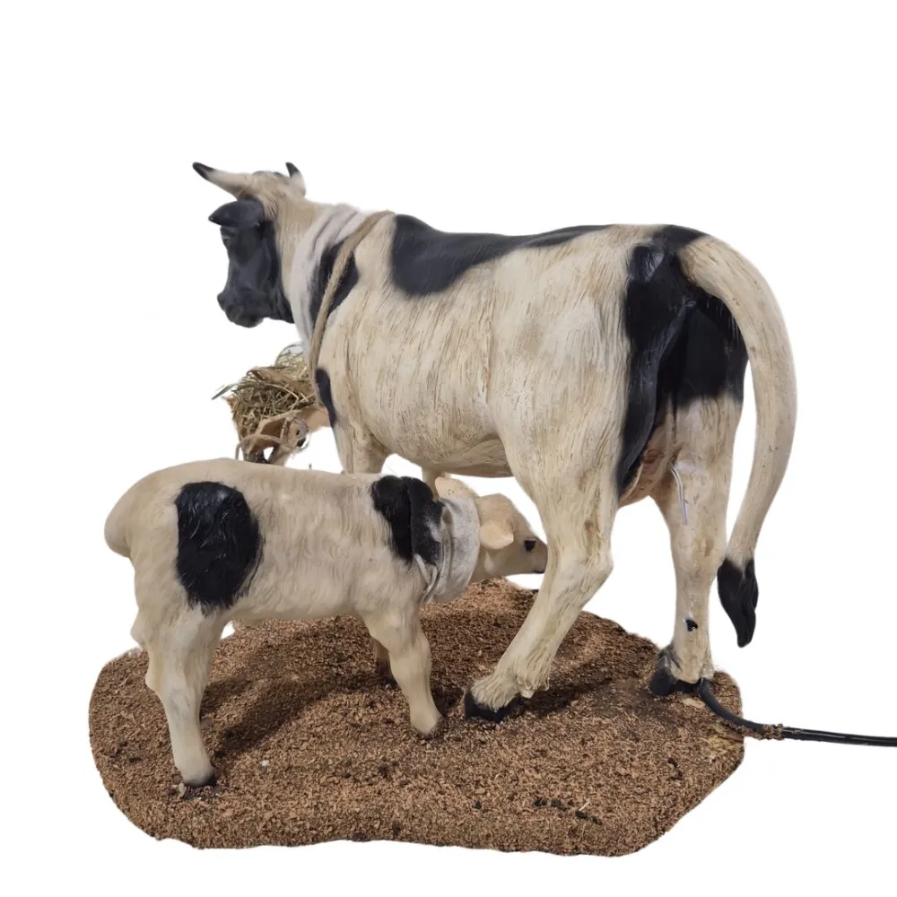 Animated Spotted Cow with Calf for 30 cm Nativity Figure