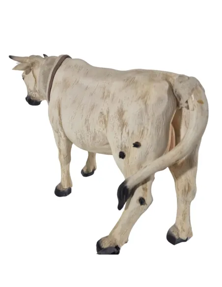 Animated White Cow with Moving Tail for 30 cm Nativity Figure