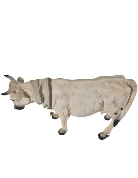 Animated White Cow with Moving Tail for 30 cm Nativity Figure